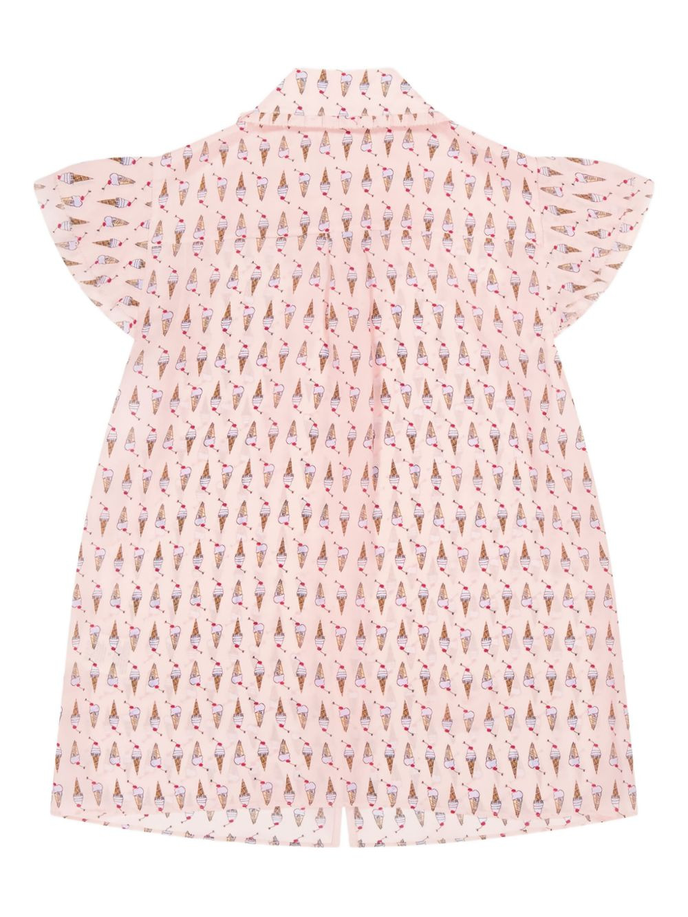 flutter-sleeve ice-cream print blouse - 2