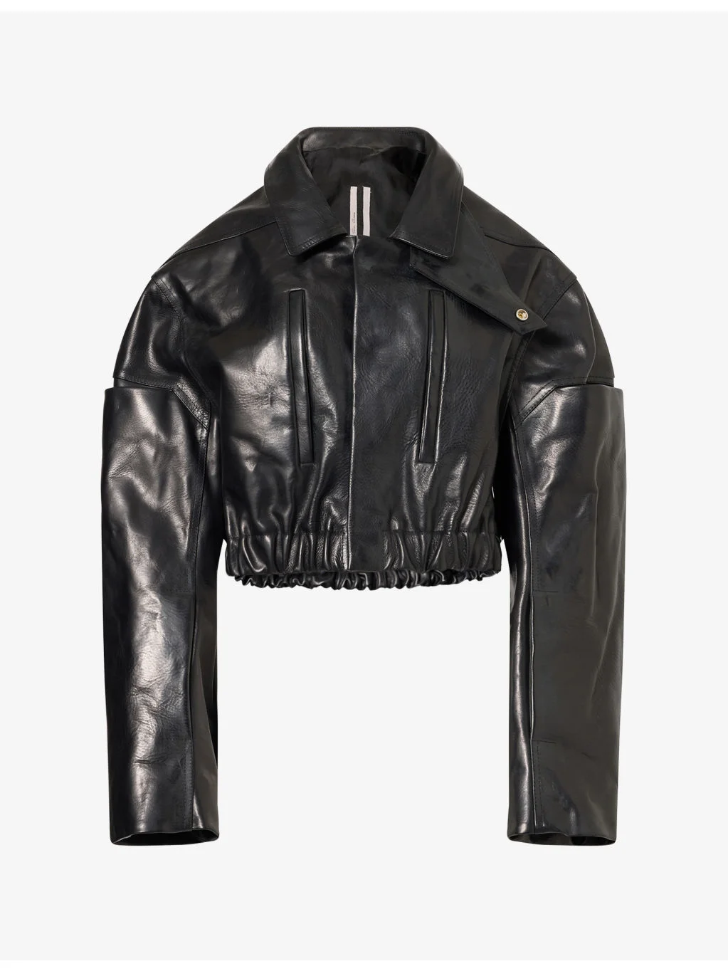 Collared Mac Leather Bomber Jacket - 1