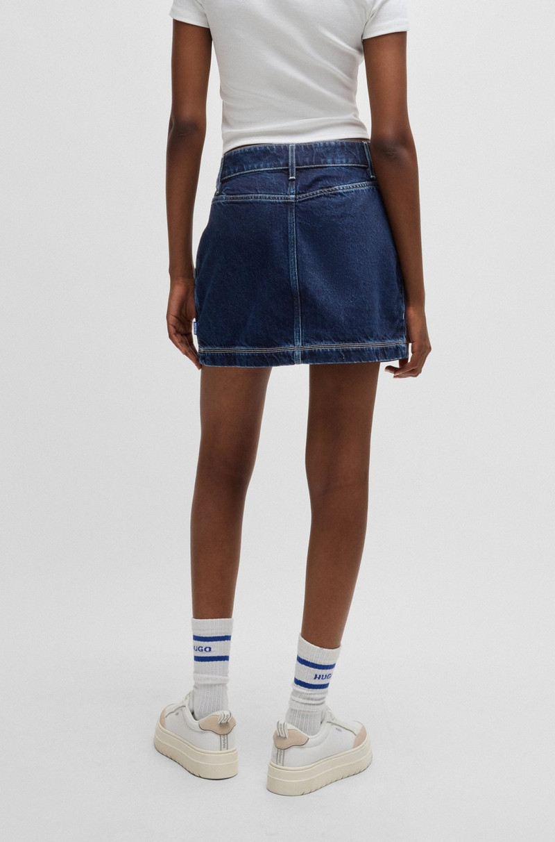 DENIM MINI SKIRT WITH CONTRAST STITCHING 4