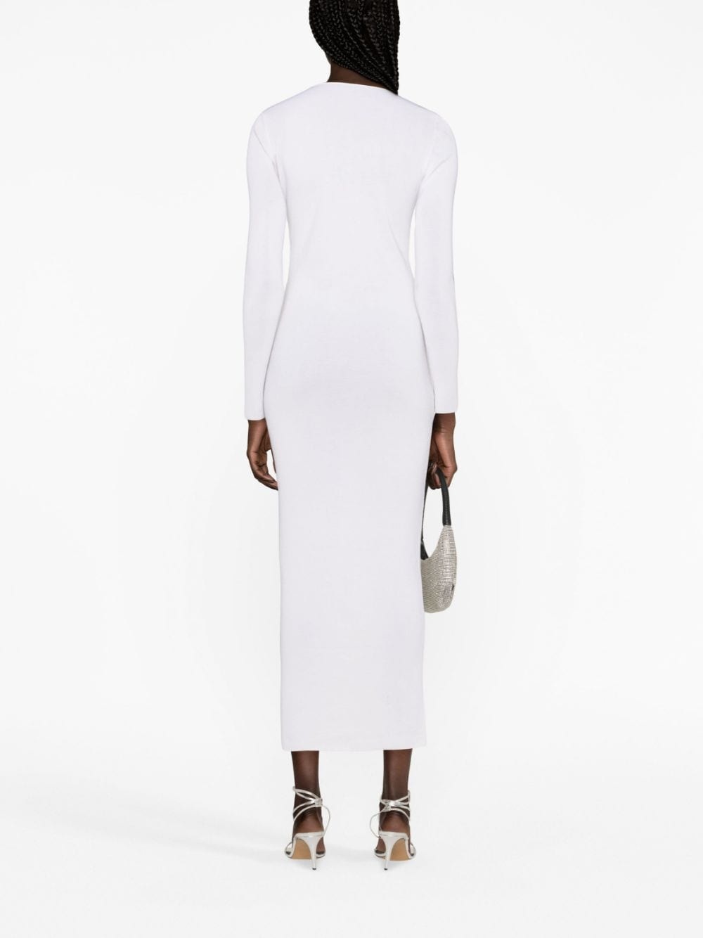 scoop-neck cashmere-silk midi dress - 3