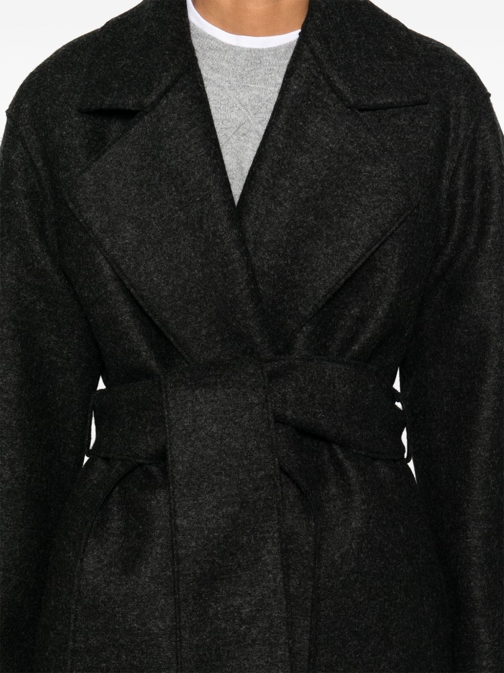 belted virgin wool coat - 5