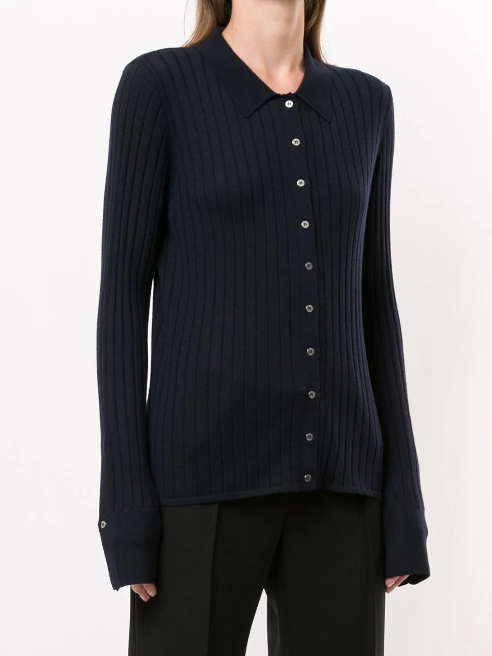 ribbed merino wool cardigan - 3