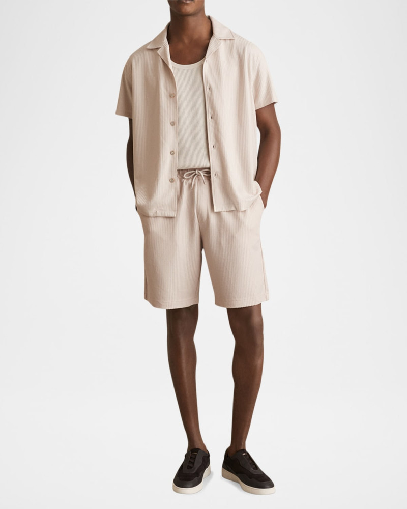 REISS Men's Textured Knit Camp Shirt outlook