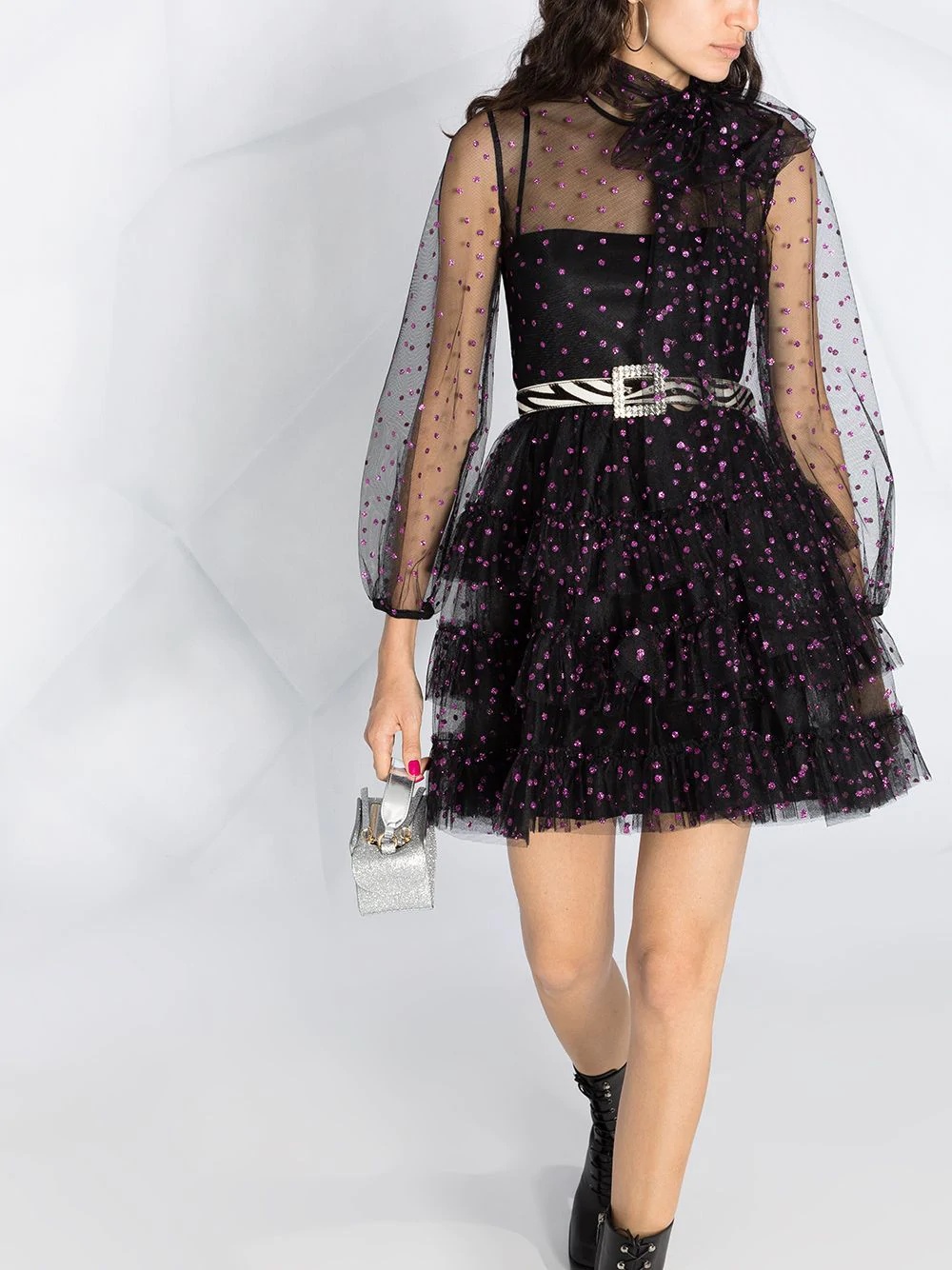 glitter polka dot tulle dress - 5