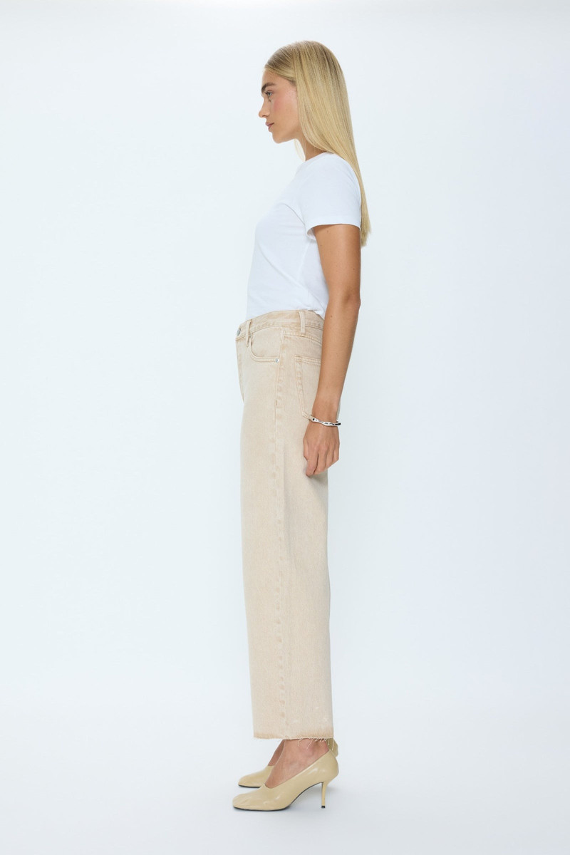 PISTOLA TATE CROP HIGH RISE BOWED WIDE LEG JEAN - DUNE outlook