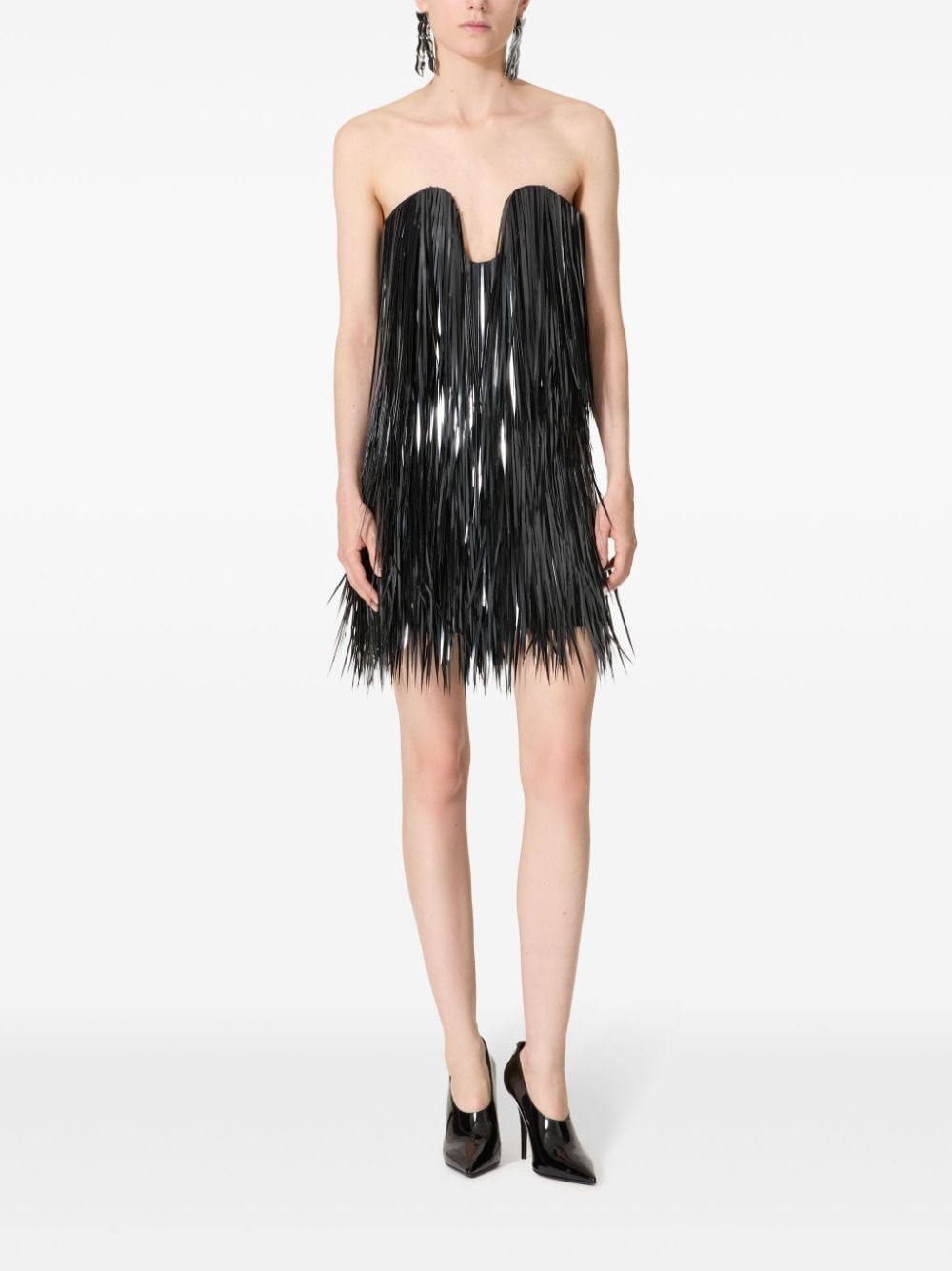 fringe-detailing mini dress - 2