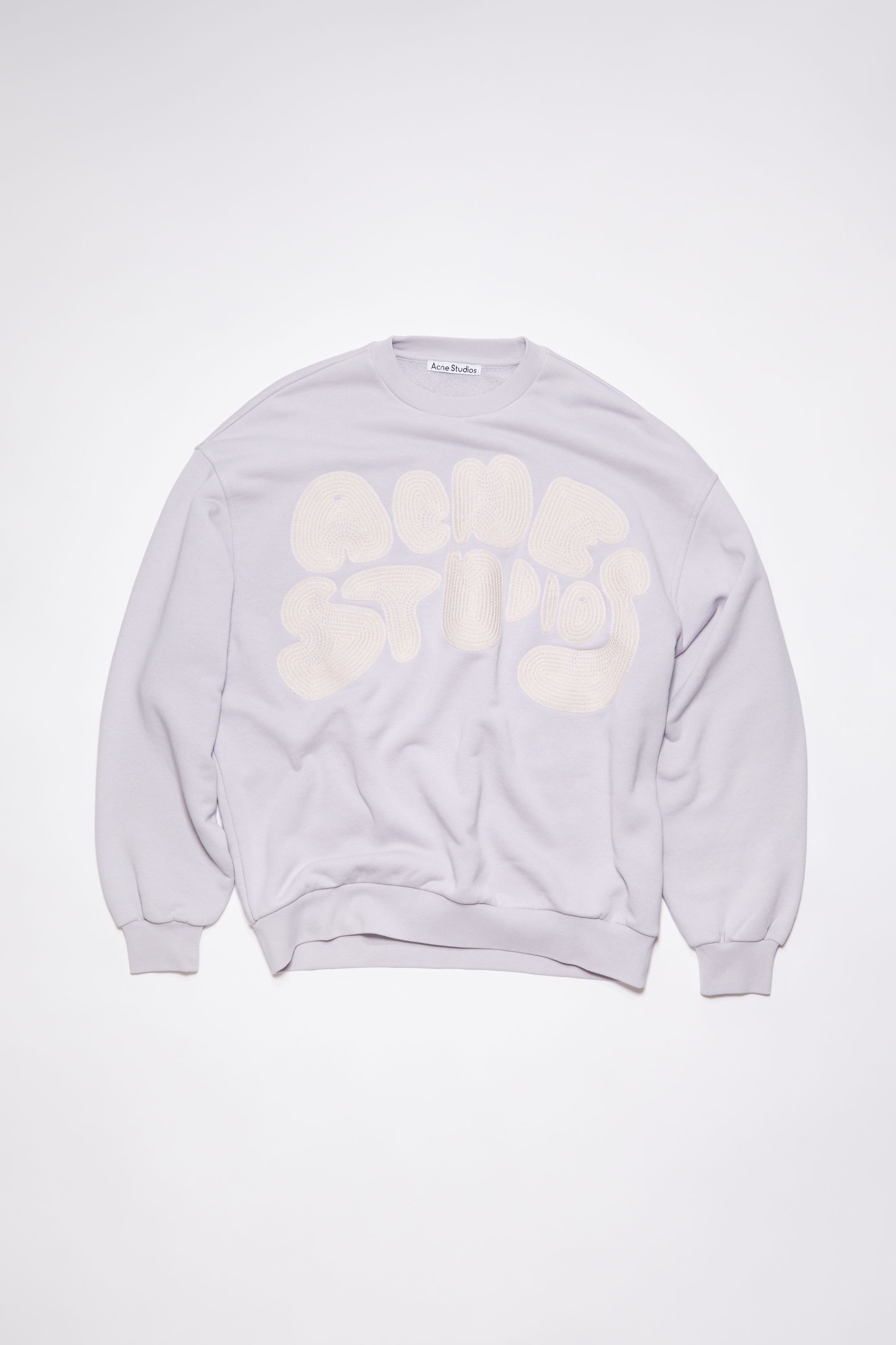 Acne Studios Crew neck bubble logo sweater - Pale lilac | REVERSIBLE