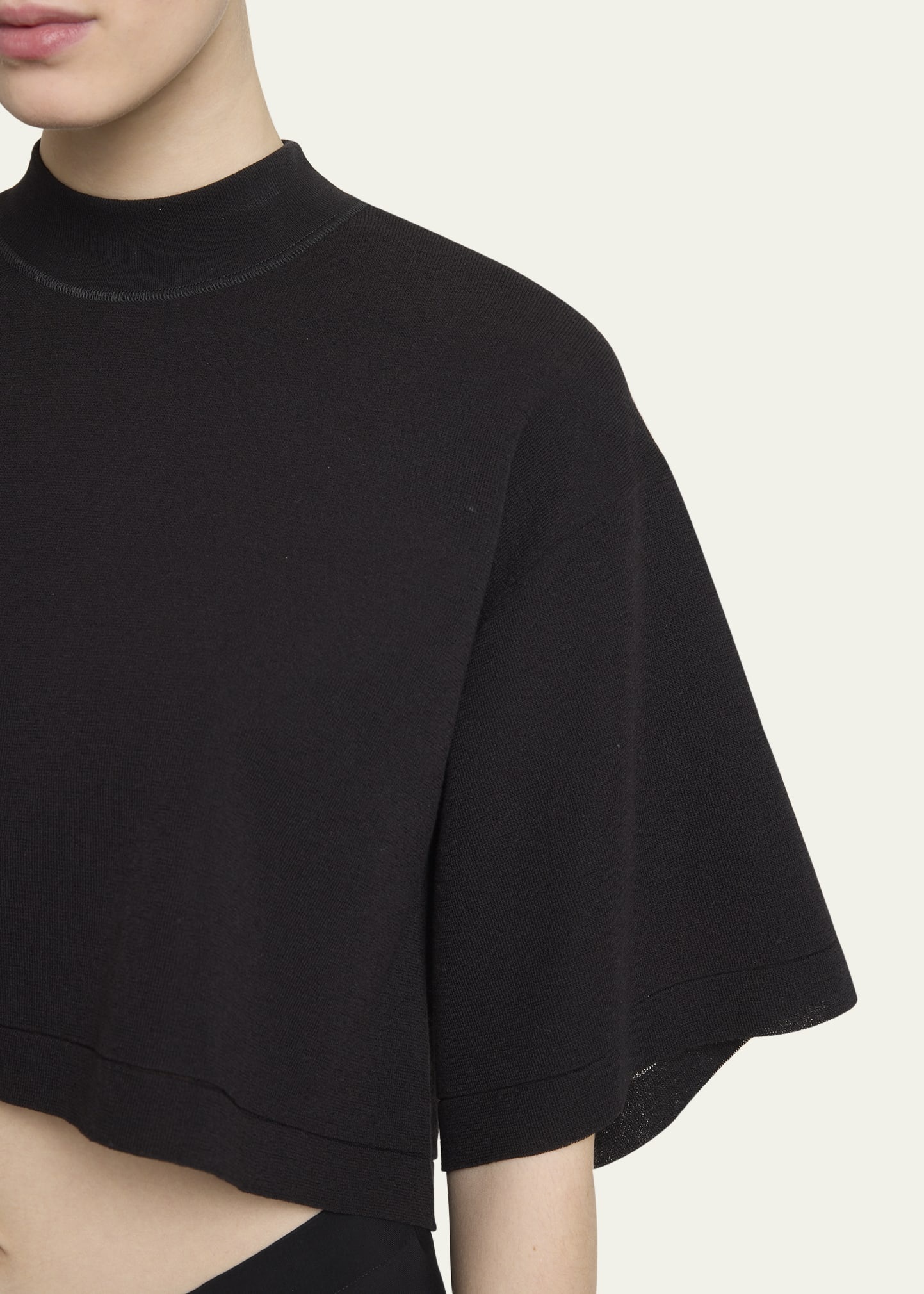 High-Neck Cropped T-Shirt - 5