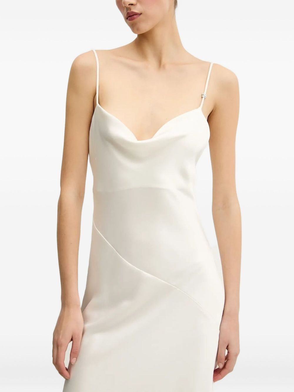cowl-neck asymmetric maxi dress - 2