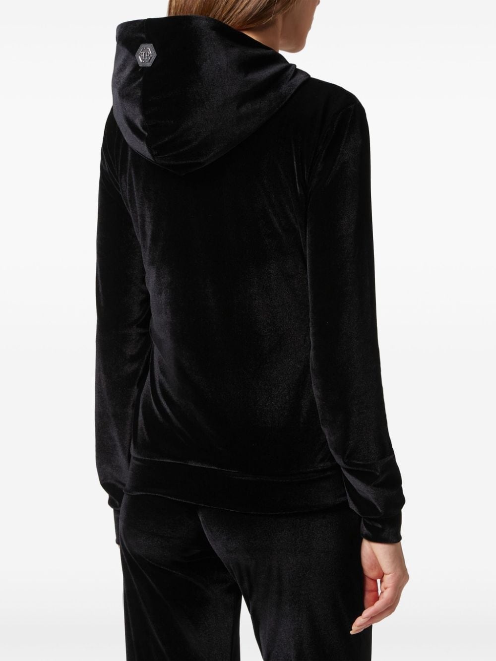 logo-embellished zip-up hoodie - 4