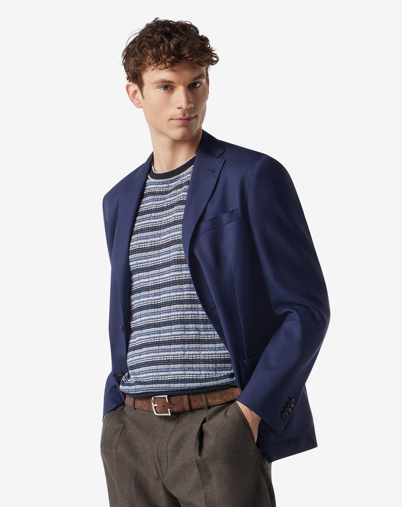 CORNELIANI Blue extra light wool and silk jacket outlook