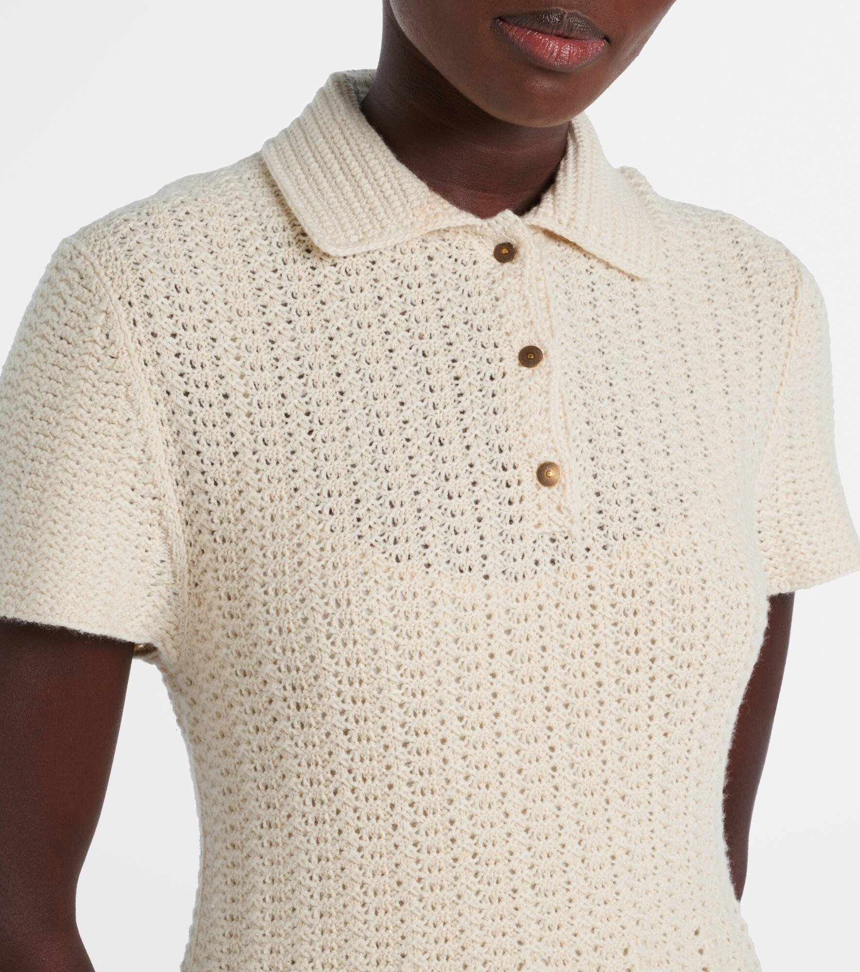 Arola knitted cotton polo dress - 4