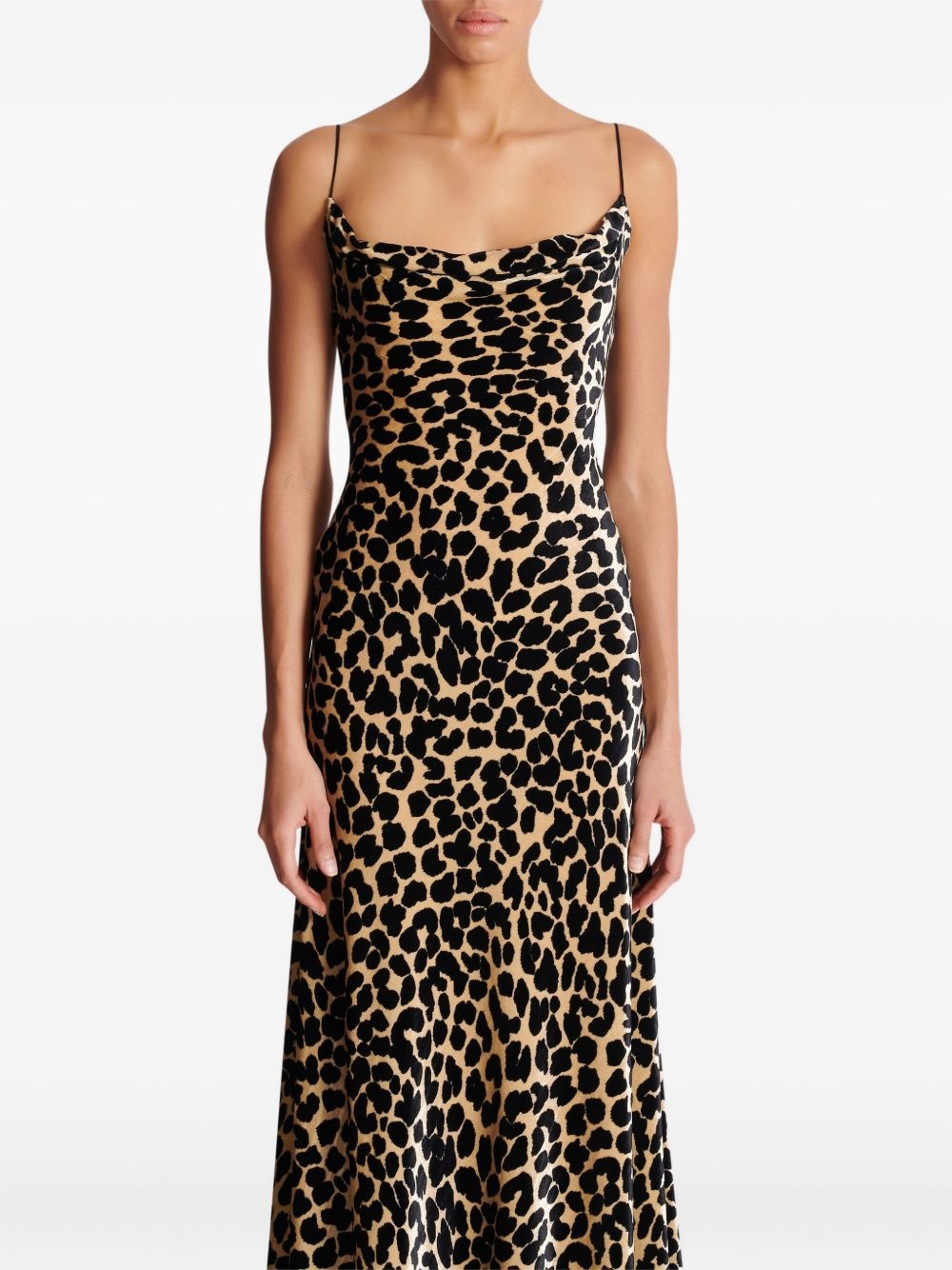leopard-print velvet dress - 5