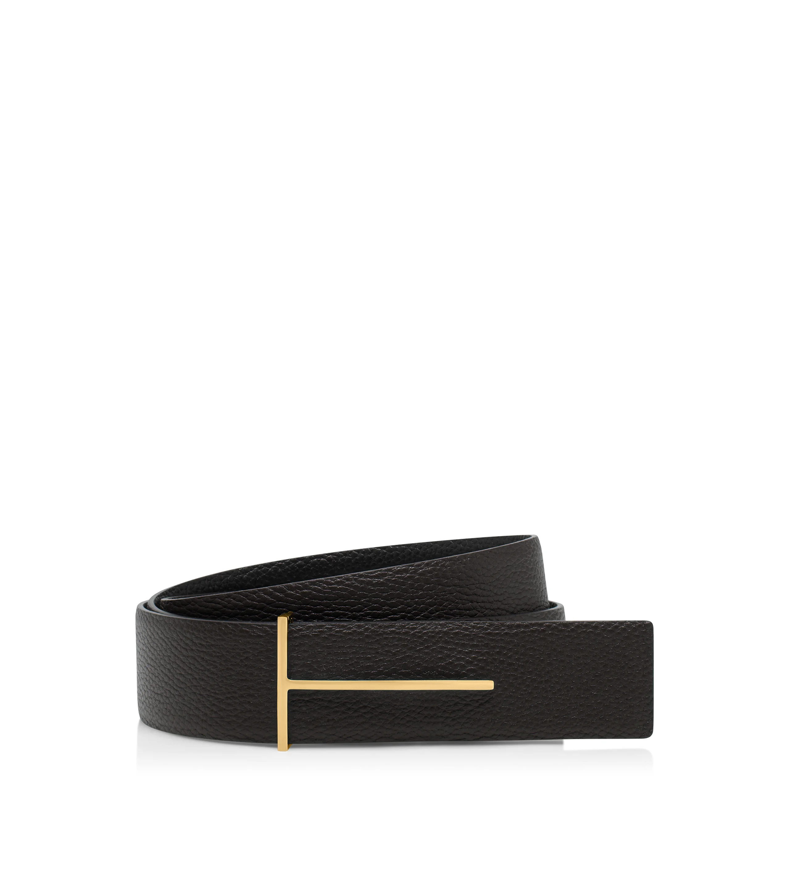 GRAIN LEATHER SLIM T REVERSIBLE BELT - 1