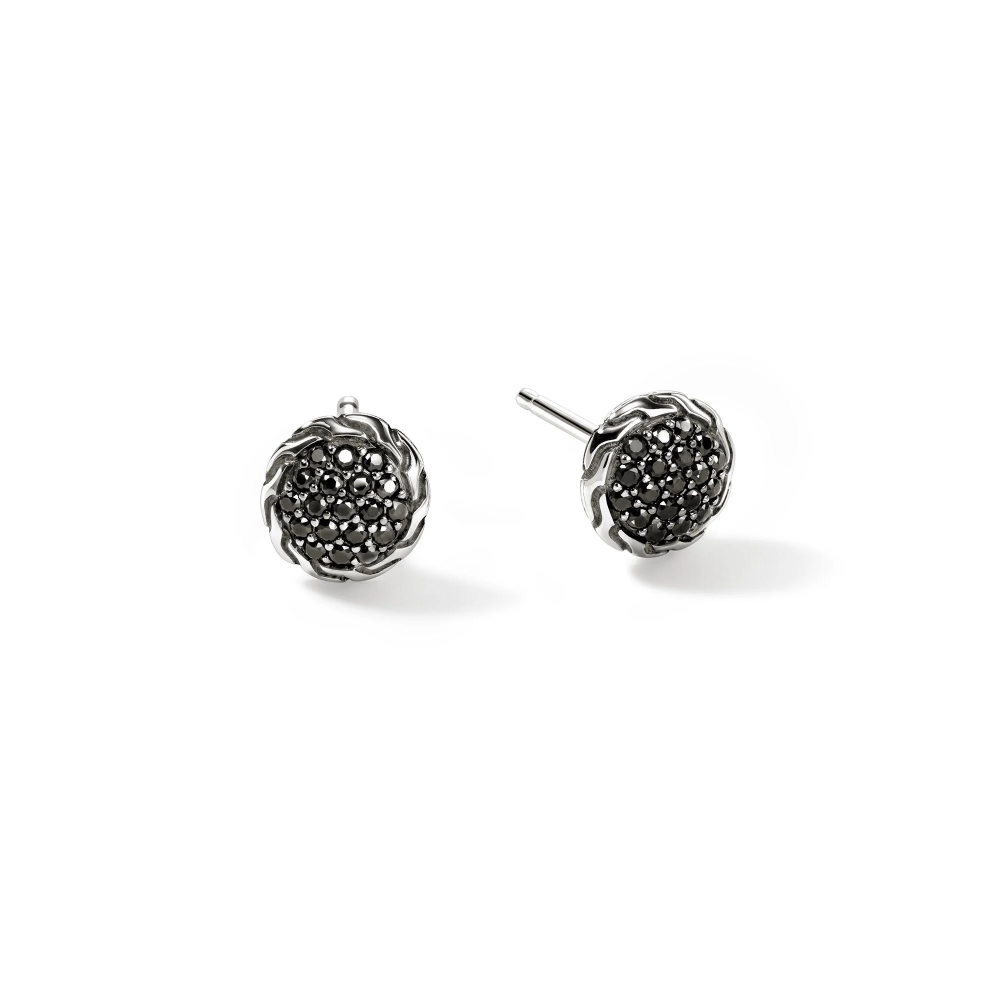 JH Essential Pavé Stud Earring, Sterling Silver, Gemstones, 7MM - 1