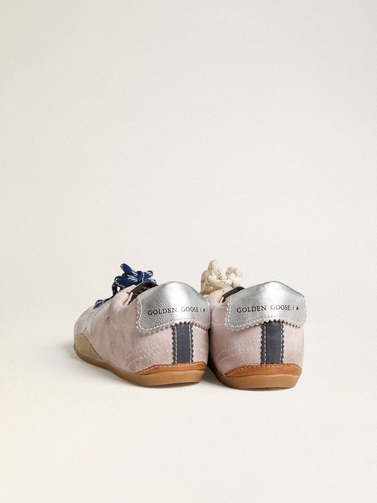 Women's True-Star in pastel pink suede with silver star and heel tab - 6