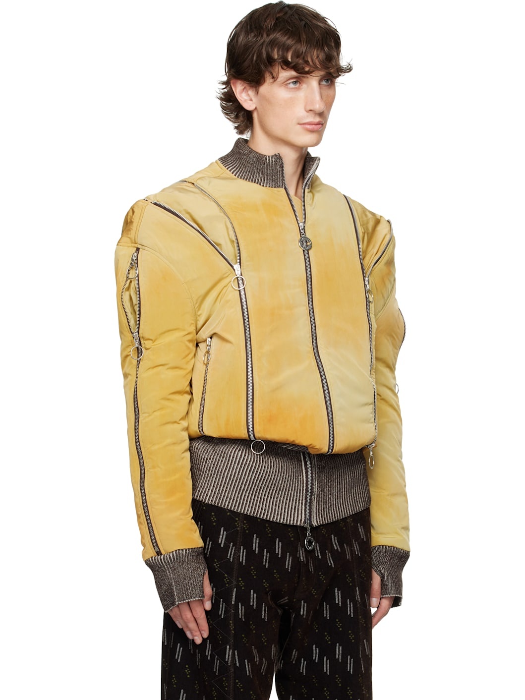 Yellow Adjustable Fit Bomber Jacket - 2