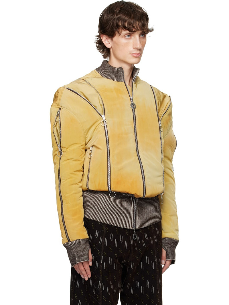 Yellow Adjustable Fit Bomber Jacket 2