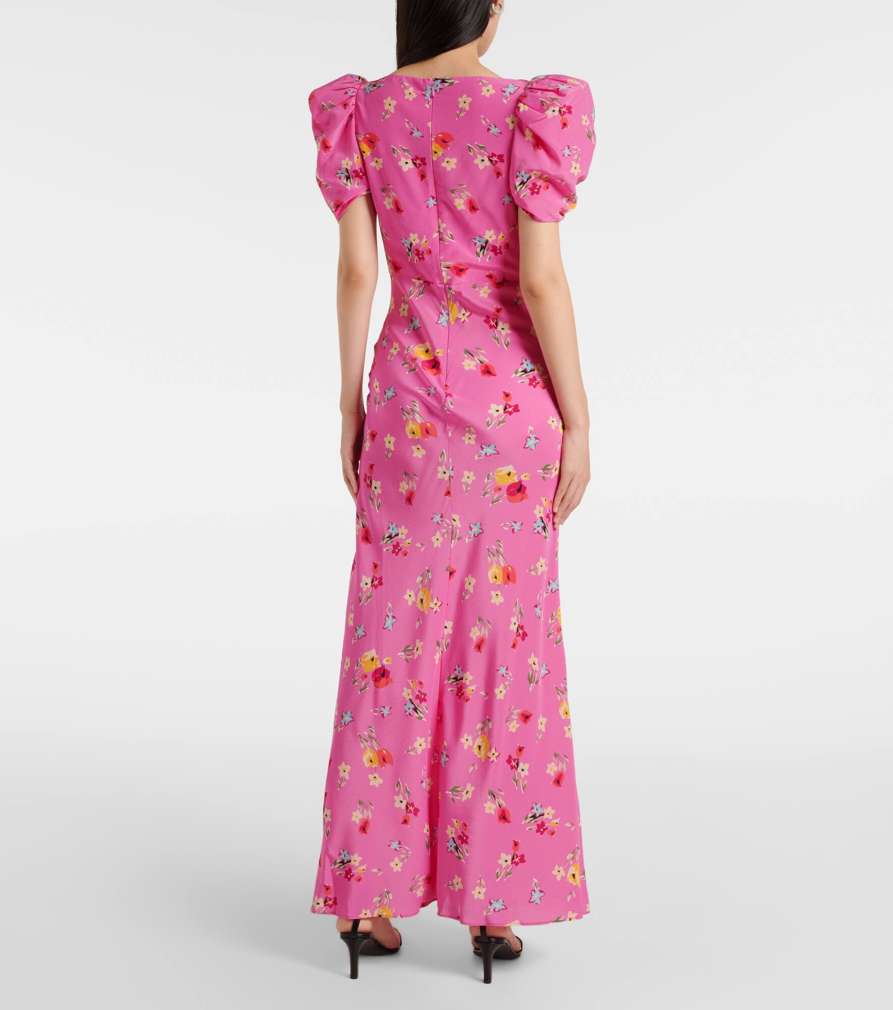 Lace-trimmed silk maxi dress - 3