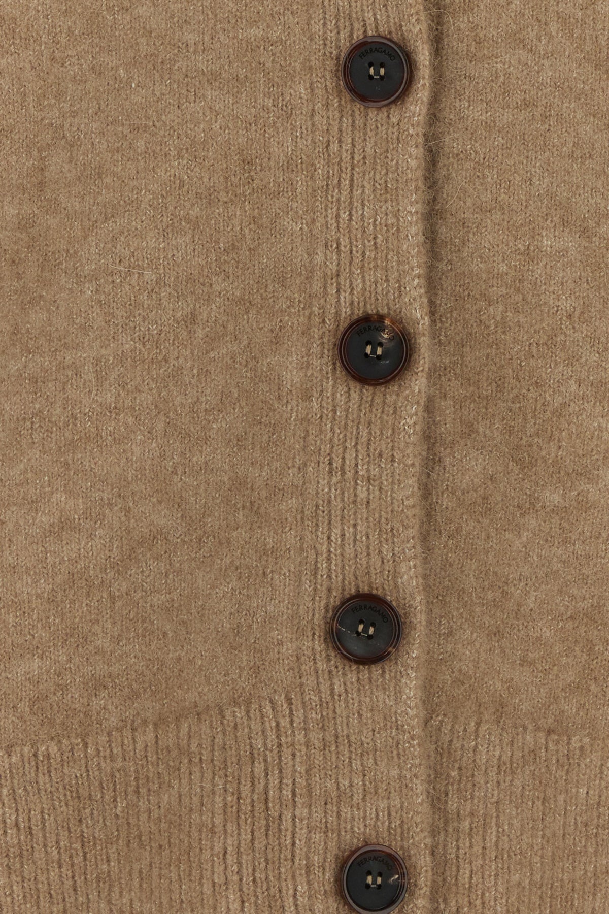 Camel stretch alpaca blend oversize cardigan - 3