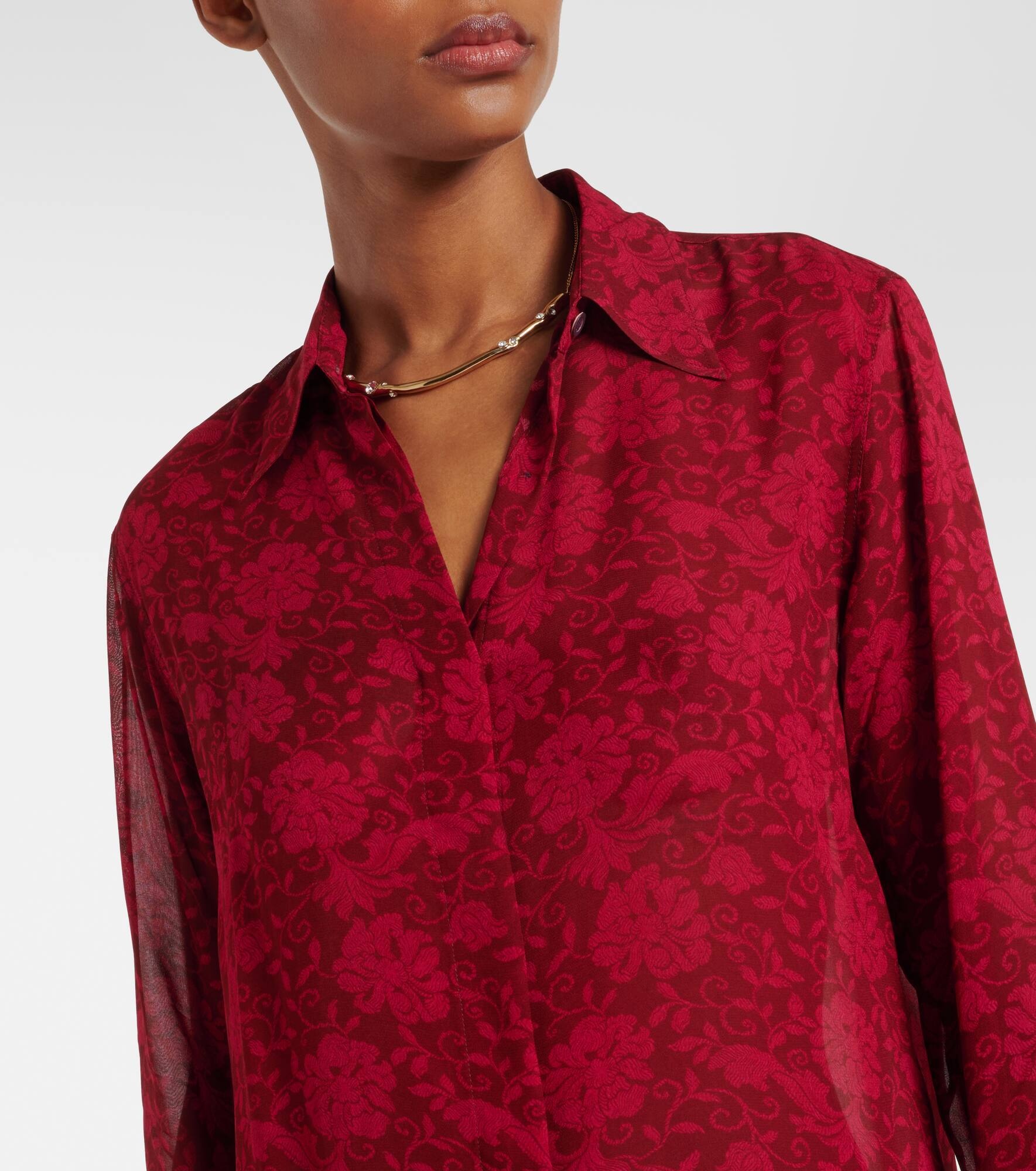 Floral jacquard shirt - 4
