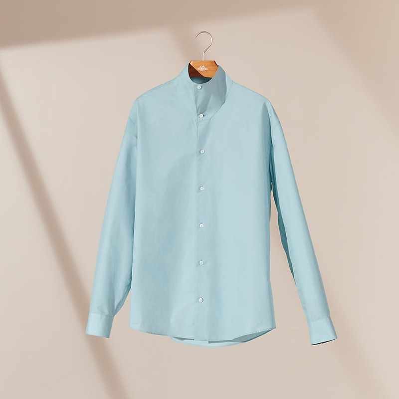 Boxy fit shirt with high collar 4