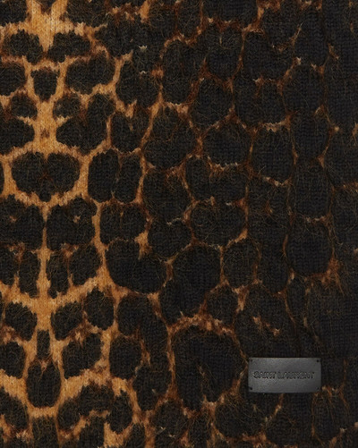 SAINT LAURENT knitted scarf in lamé leopard-print wool and mohair outlook