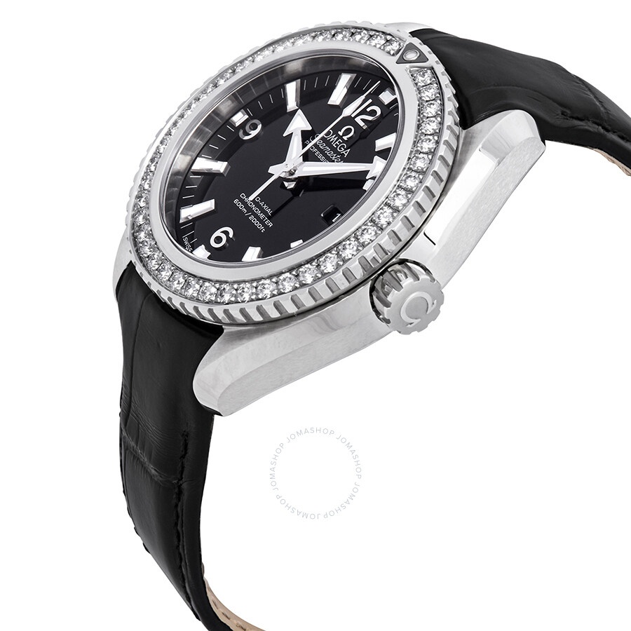 Pre-owned Omega Seamaster Planet Ocean Diamond Black Dial Ladies Watch 232.18.38.20.01.001 - 2