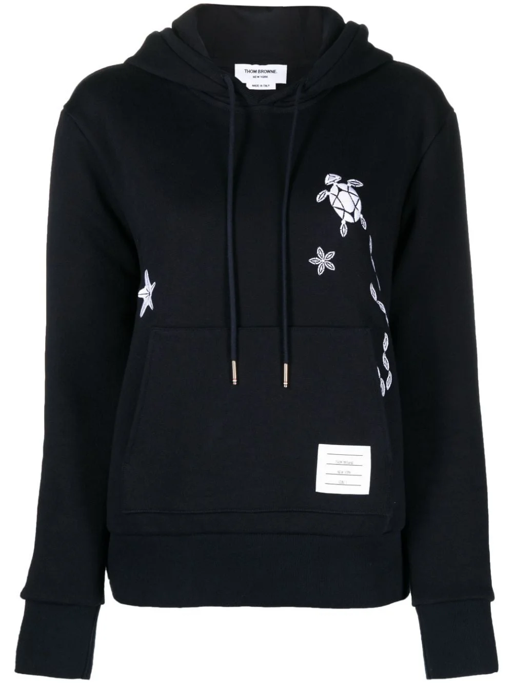 Nautical embroidery cotton hoodie - 1
