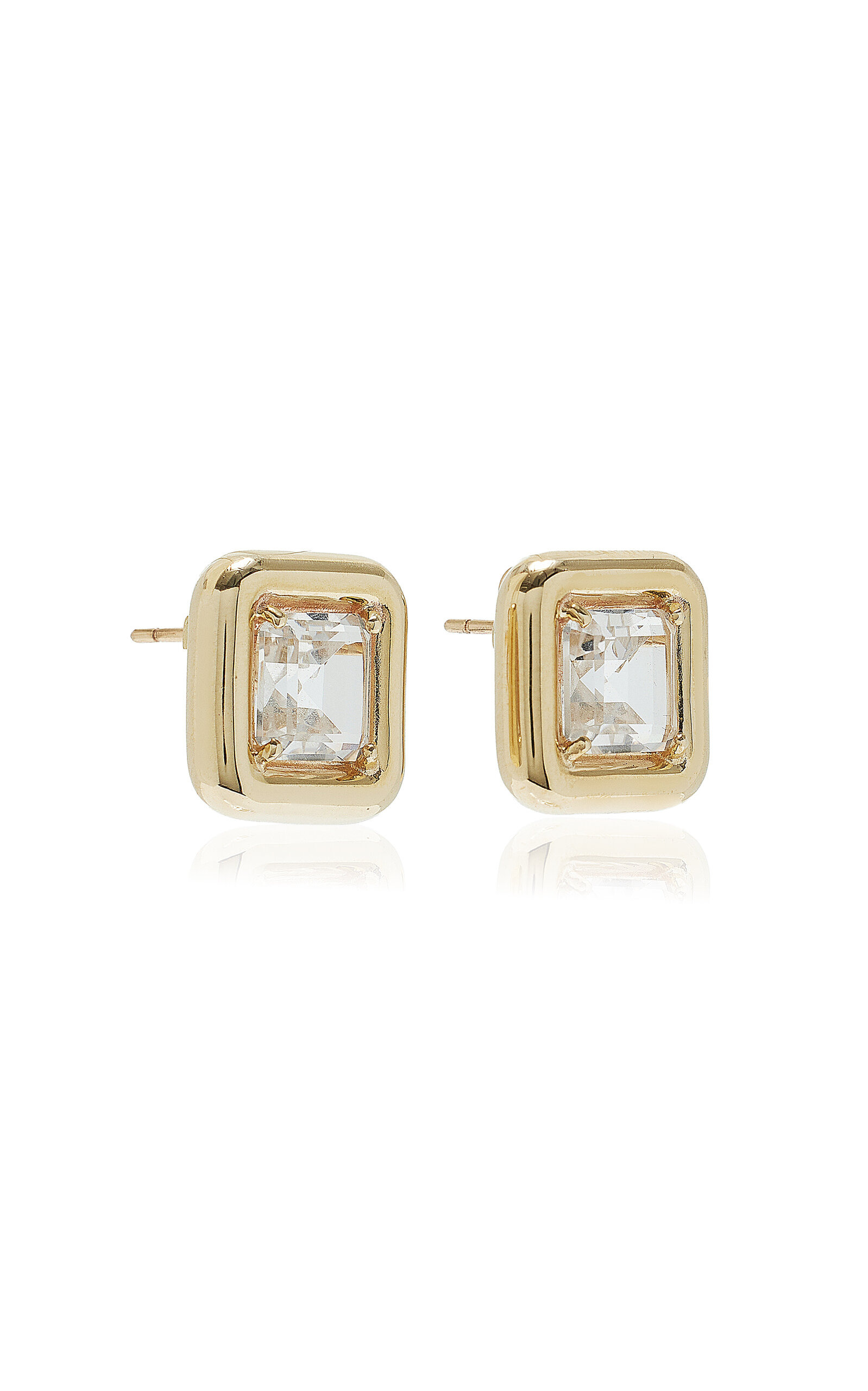9K Yellow Gold Crystal Earrings gold - 3