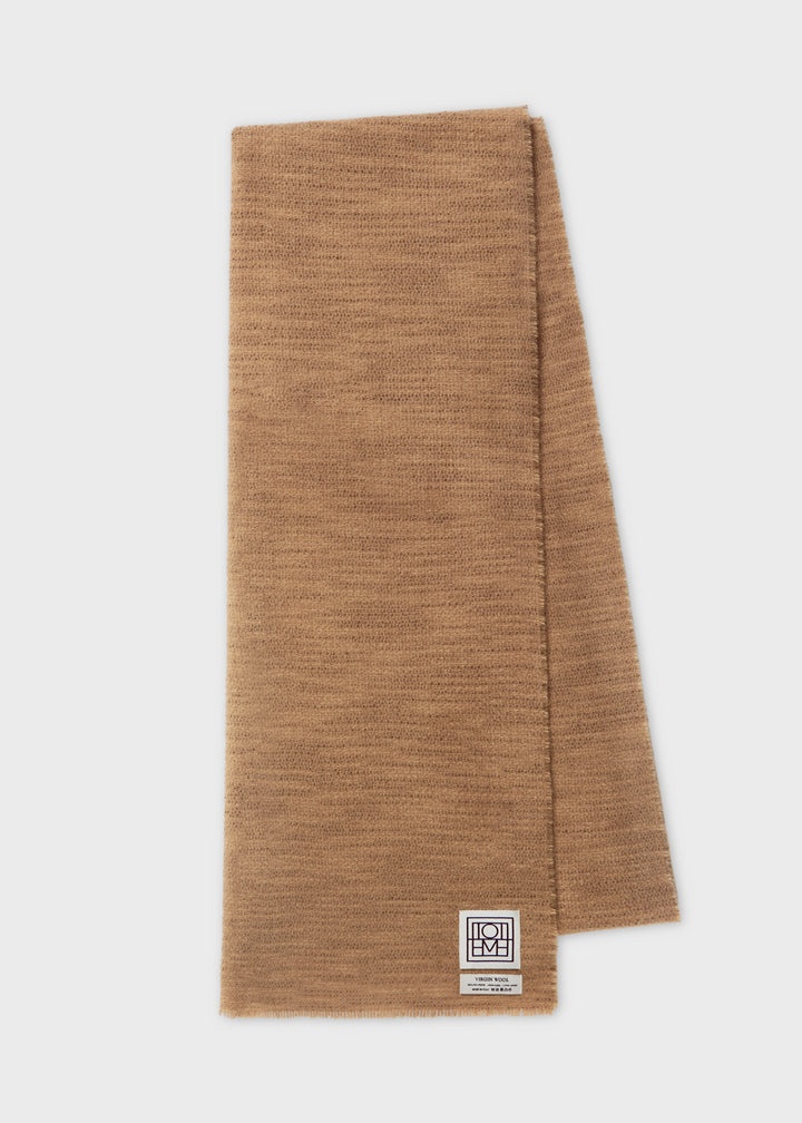 Classic wool scarf camel mouliné - 1