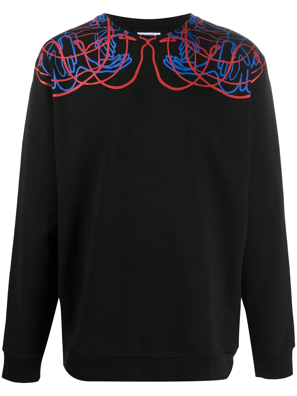 Handsfaces-print cotton sweatshirt - 1