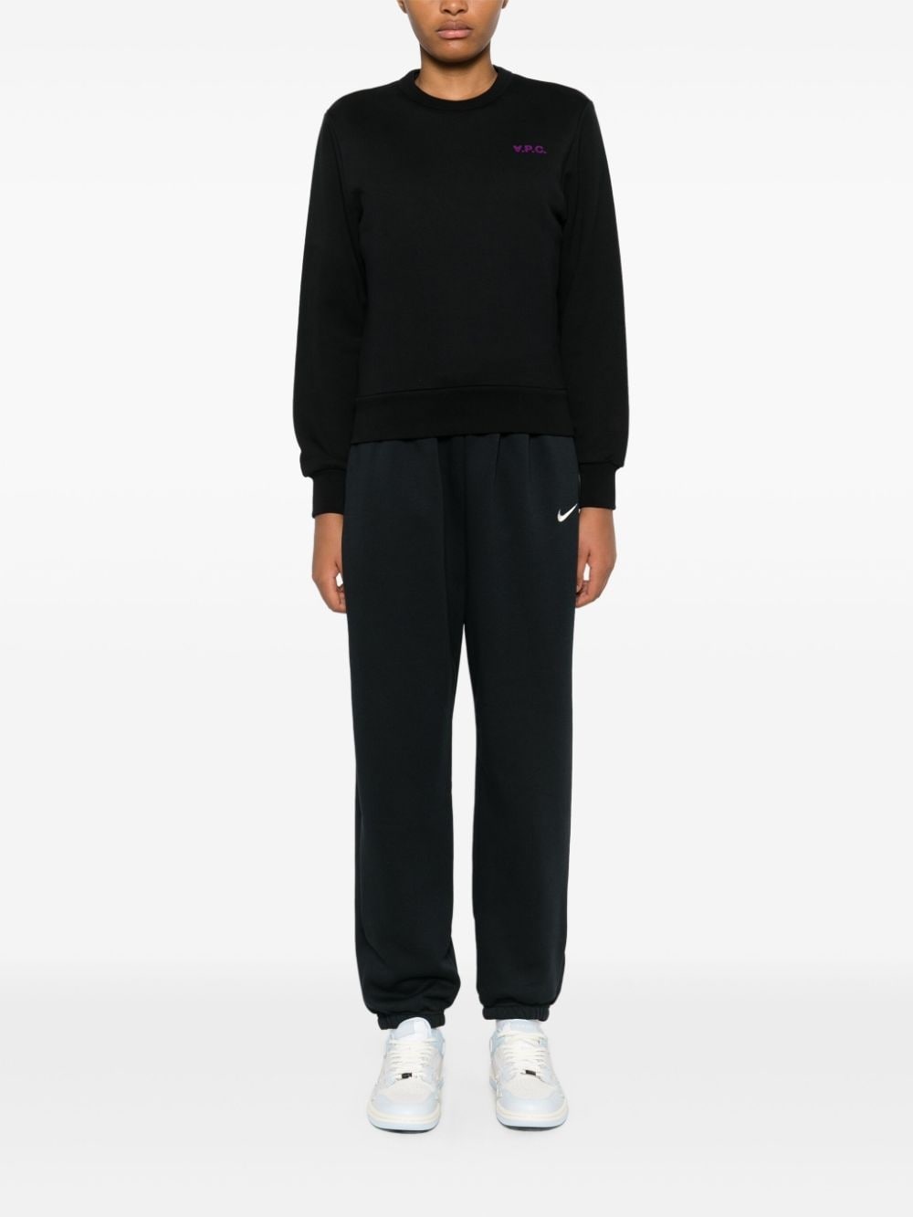 flocked-logo sweatshirt - 2