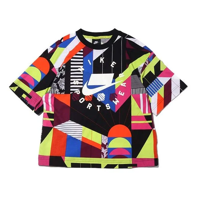 (WMNS) Nike Sportswear Loose Fit Short Sleeve 'Multi' AT0565-010 - 1
