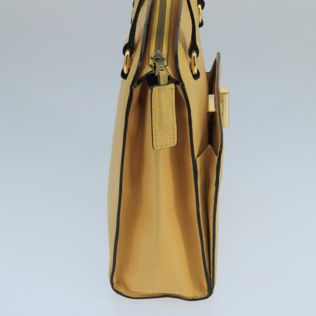 CELINE Hand Bag Leather Yellow Gold - 5