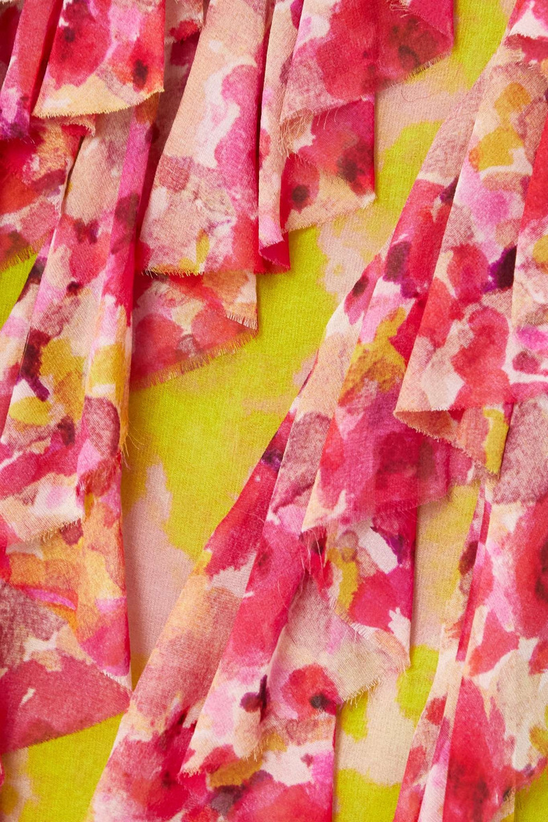 Ruffled floral-print silk-blend chiffon midi dress 4