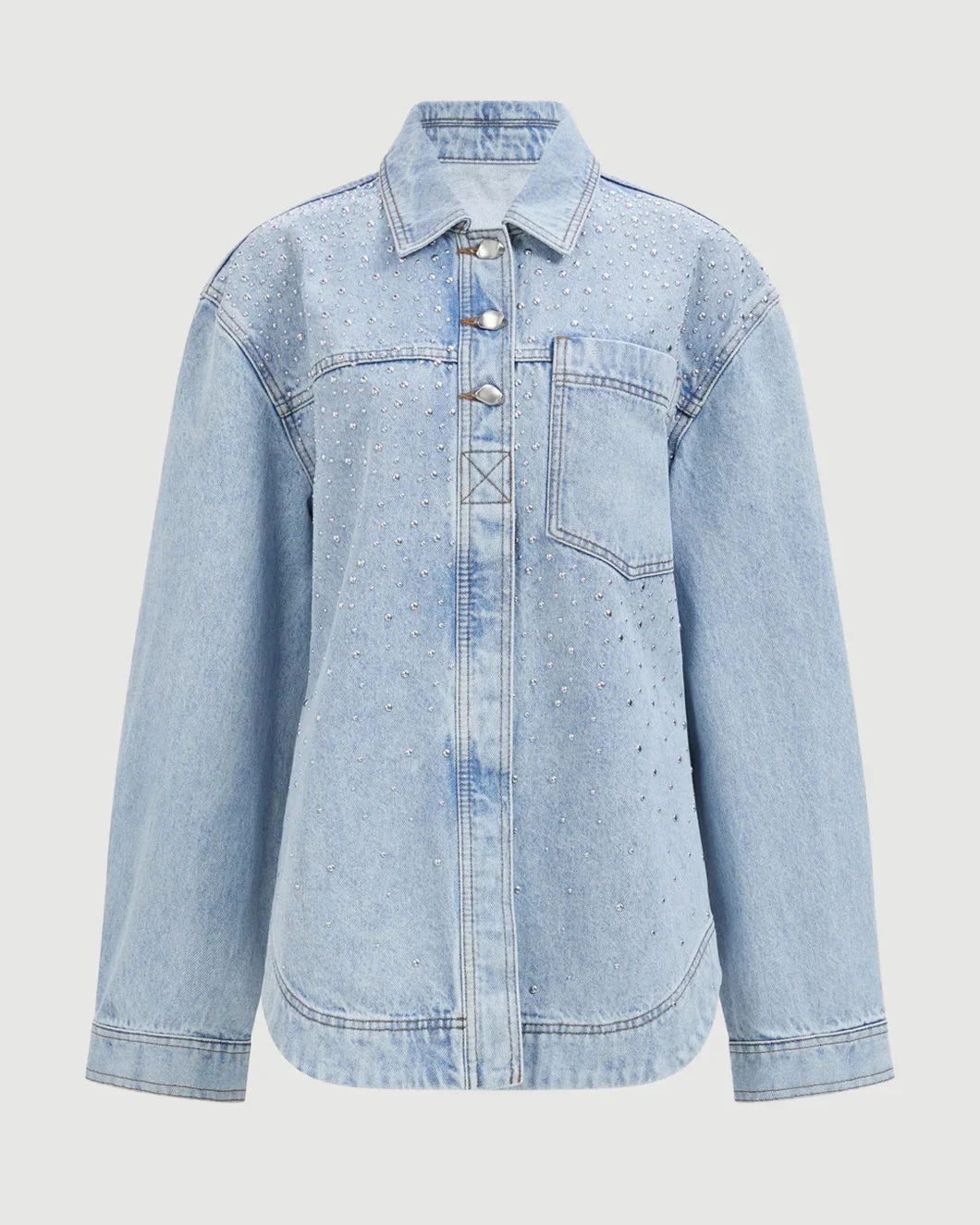 LUCINA STUD DENIM SHIRT - 1