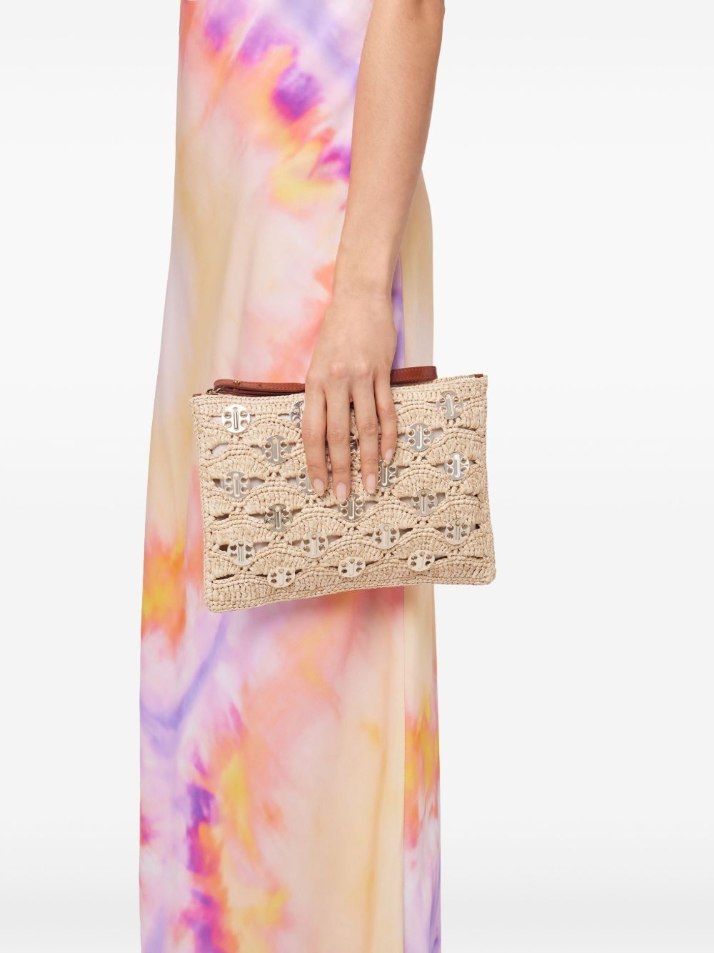 lurex-detail clutch bag - 3