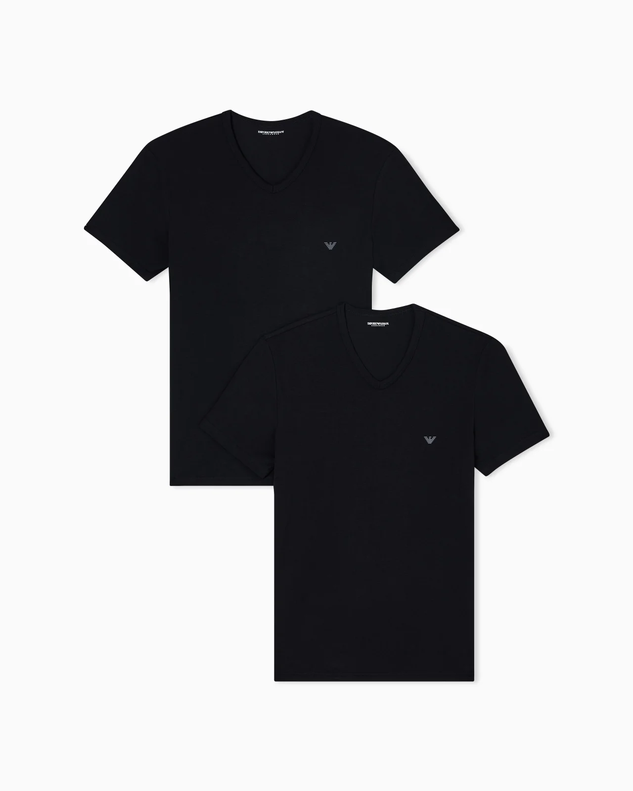 TWO-PACK OF STRETCH JERSEY LOUNGEWEAR V-NECK T-SHIRTS - 1
