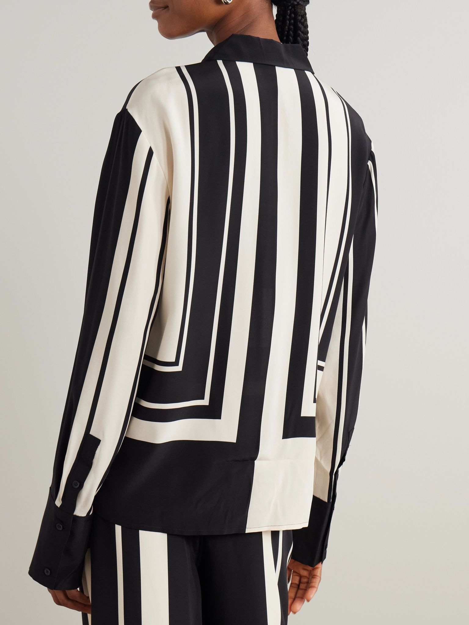 Pietra printed silk crepe de chine shirt Multi - 4