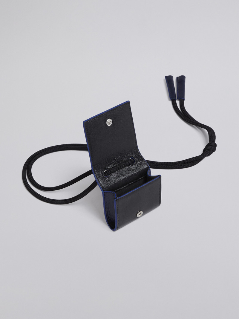 Marni BI-COLOURED CALFSKIN AIRPODS HOLDER WITH ADJUSTABLE NYLON SHOULDER STRAP outlook
