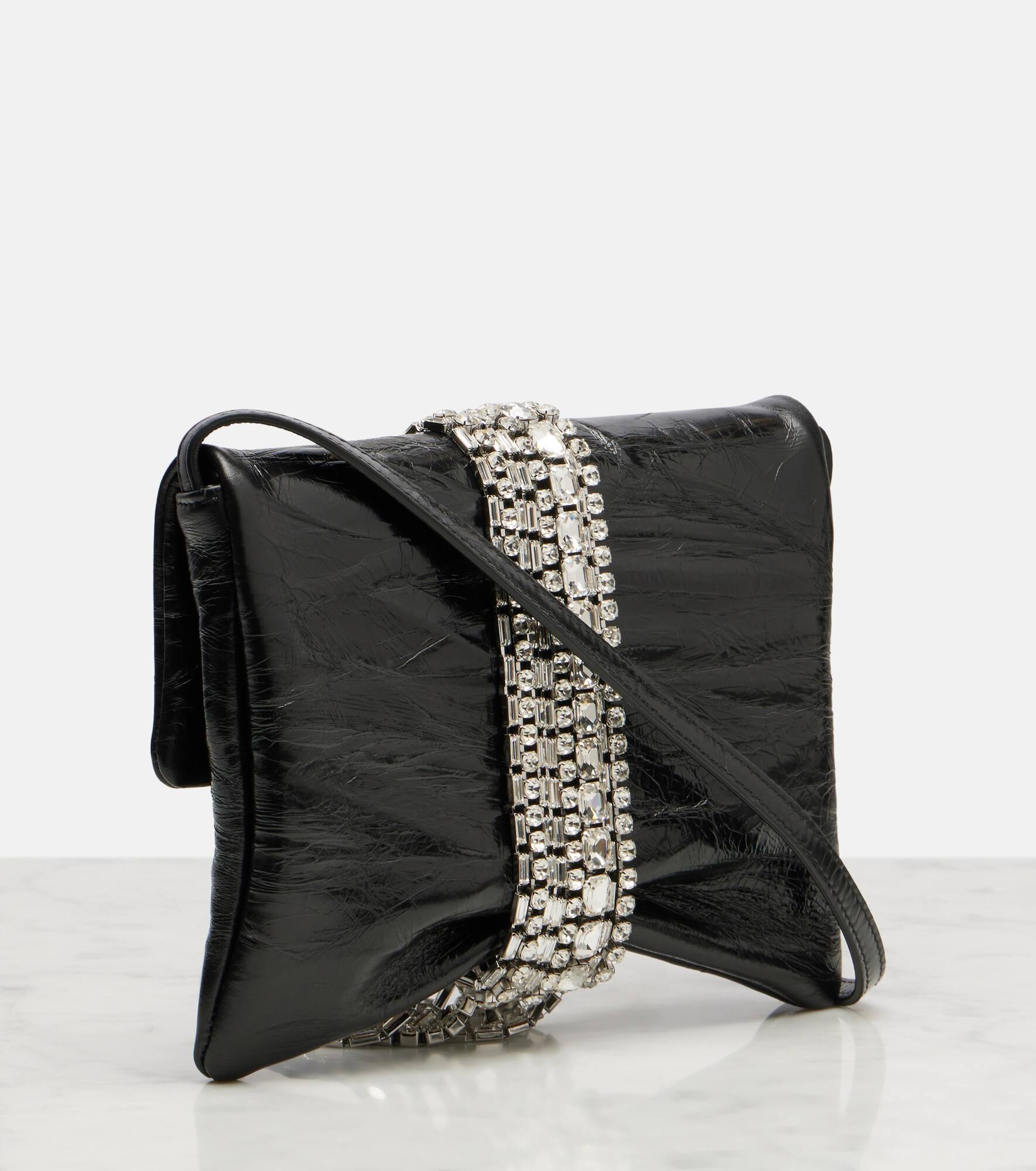Zandra embellished leather shoulder bag - 4