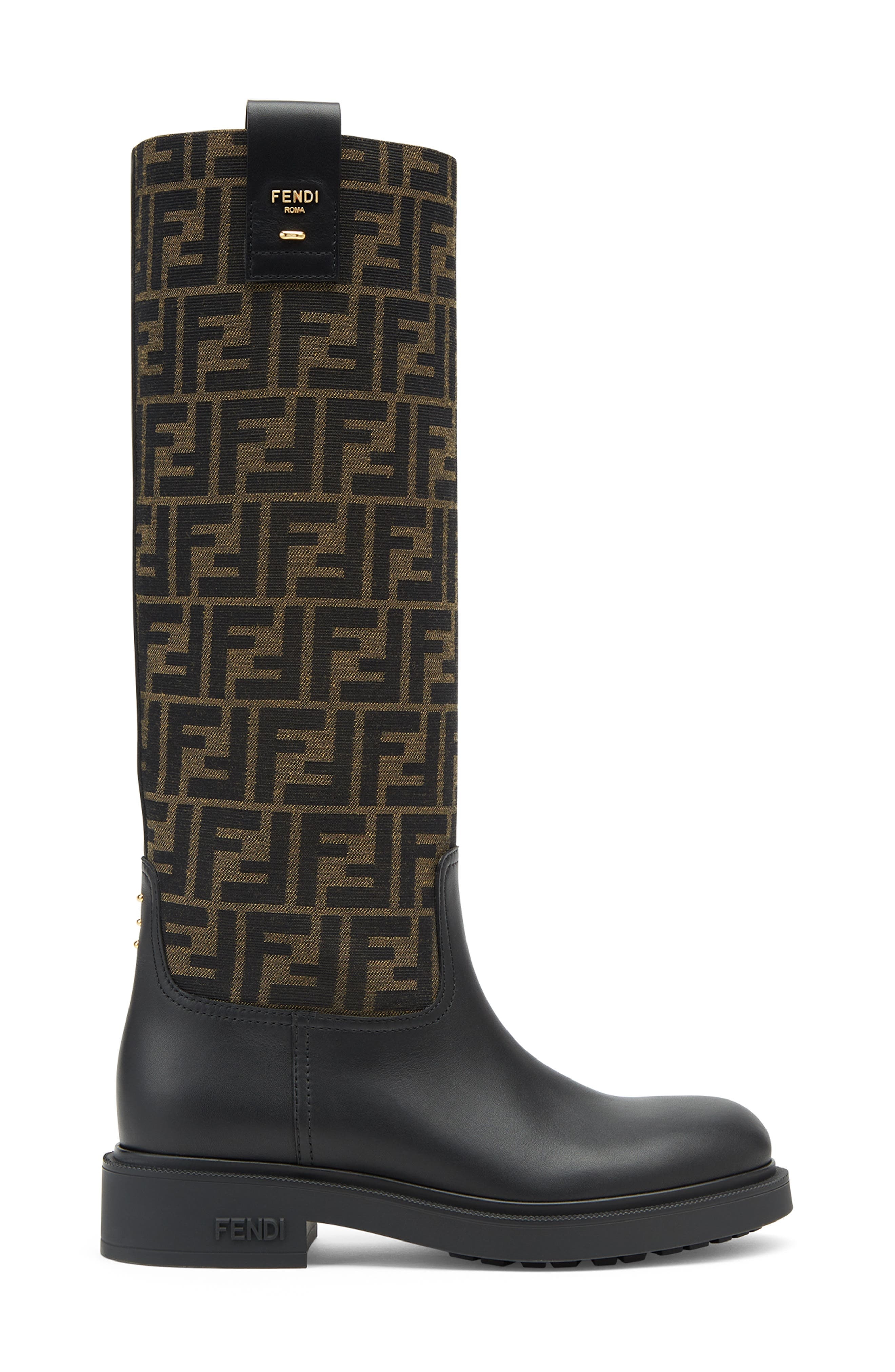 Fendi Filo Knee High Boot in F0Pmm Nero Tabacco Nero at Nordstrom - 2