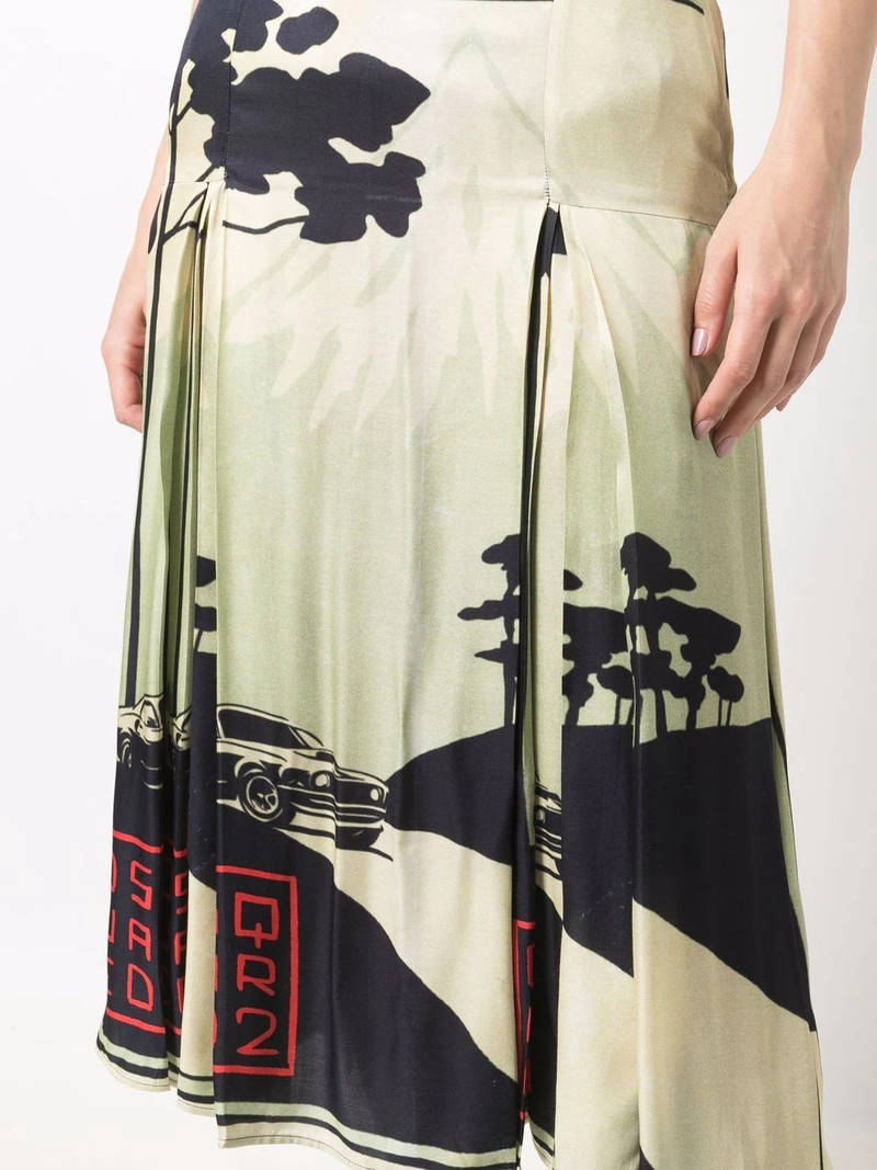 graphic-print box-pleat skirt 5