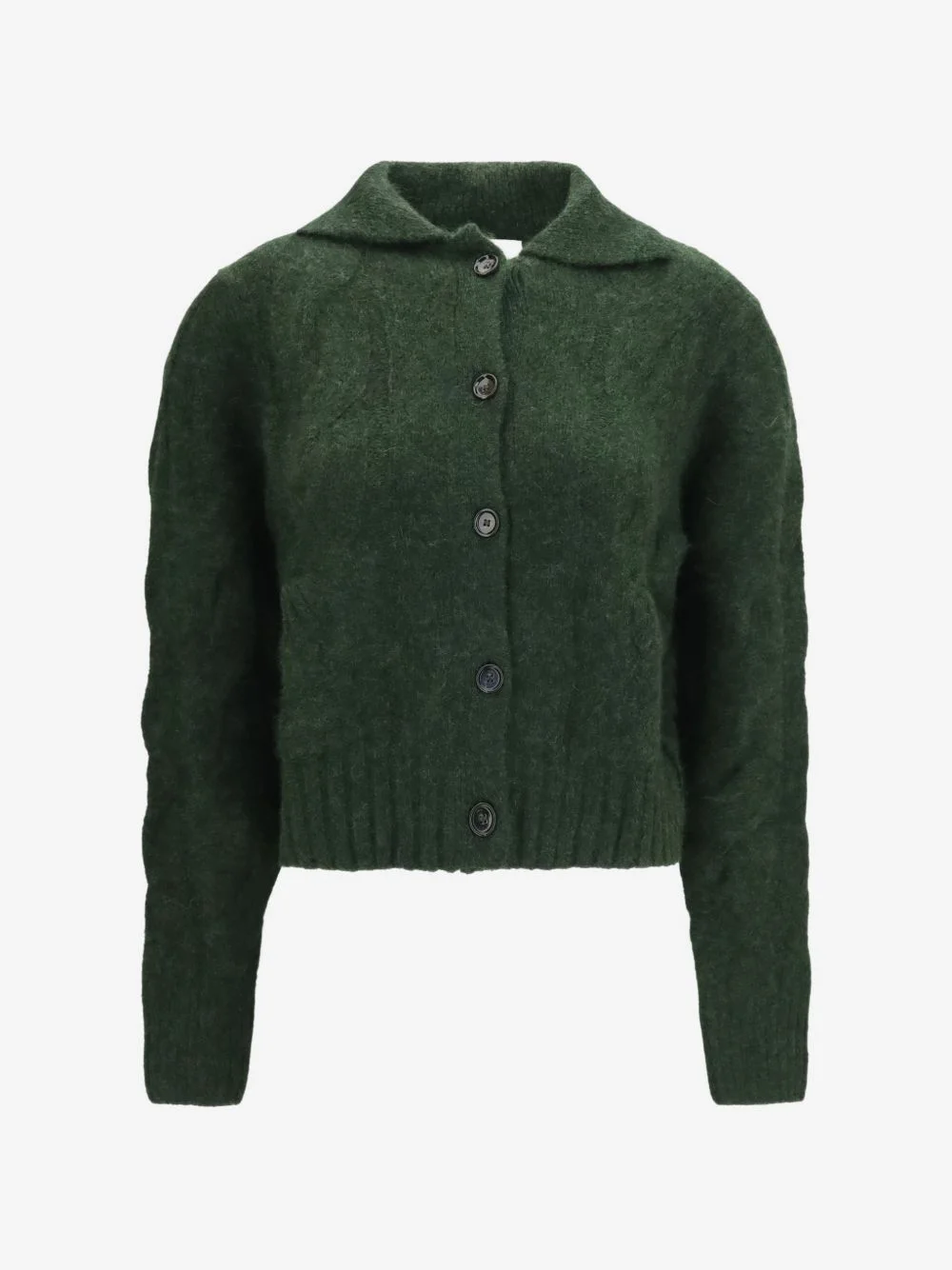 cable-knit button-up cardigan - 1