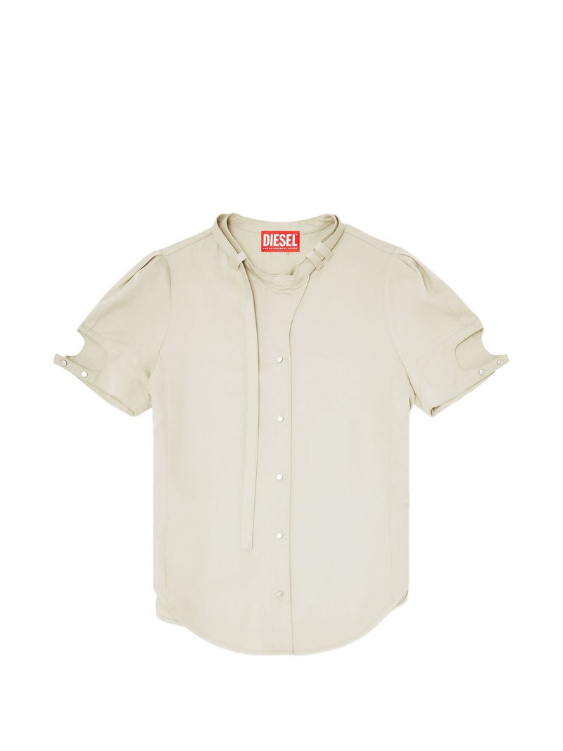 C-India cut-out neck-strap shirt 1