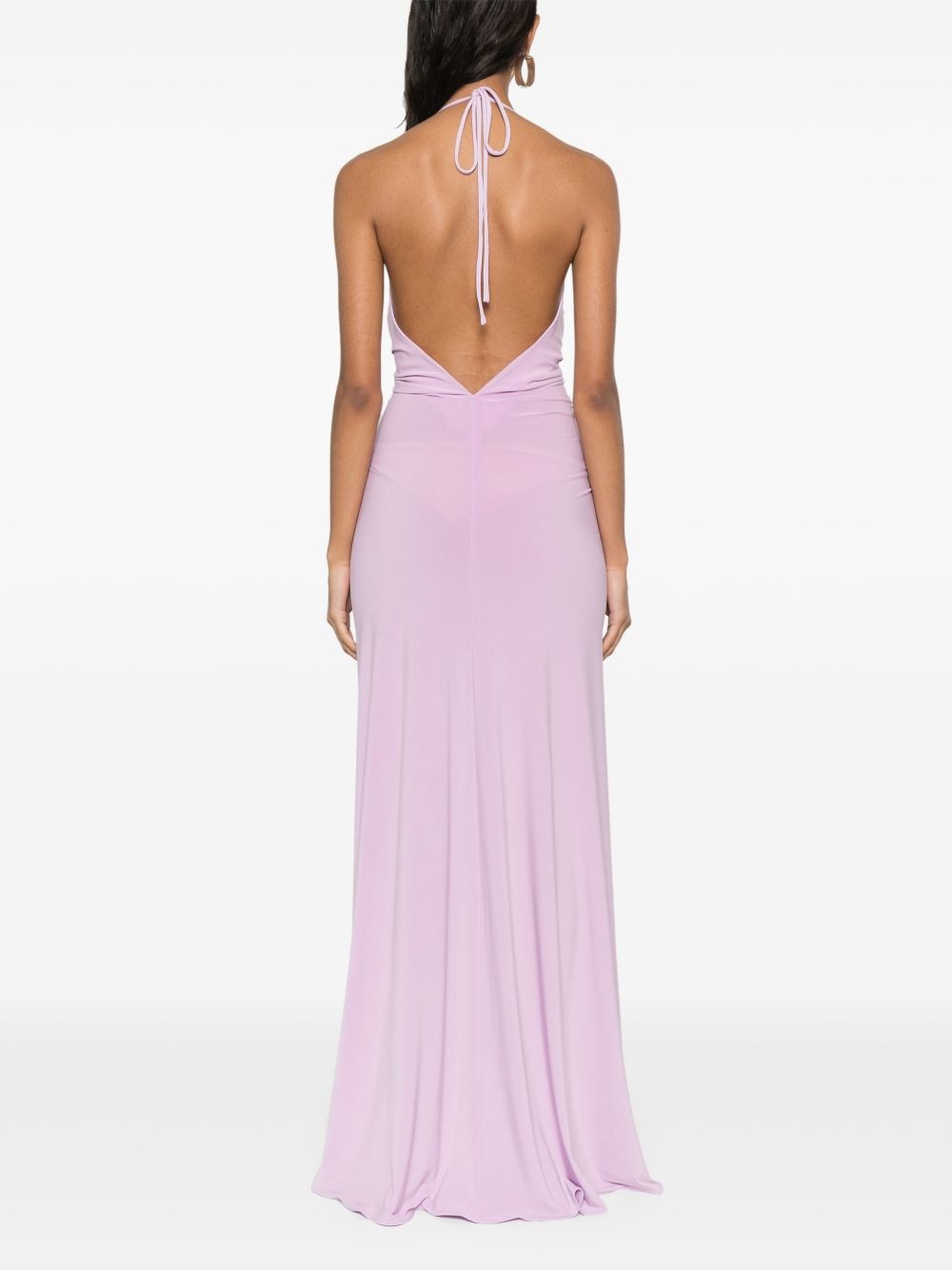 V-neck draped maxi dress - 4
