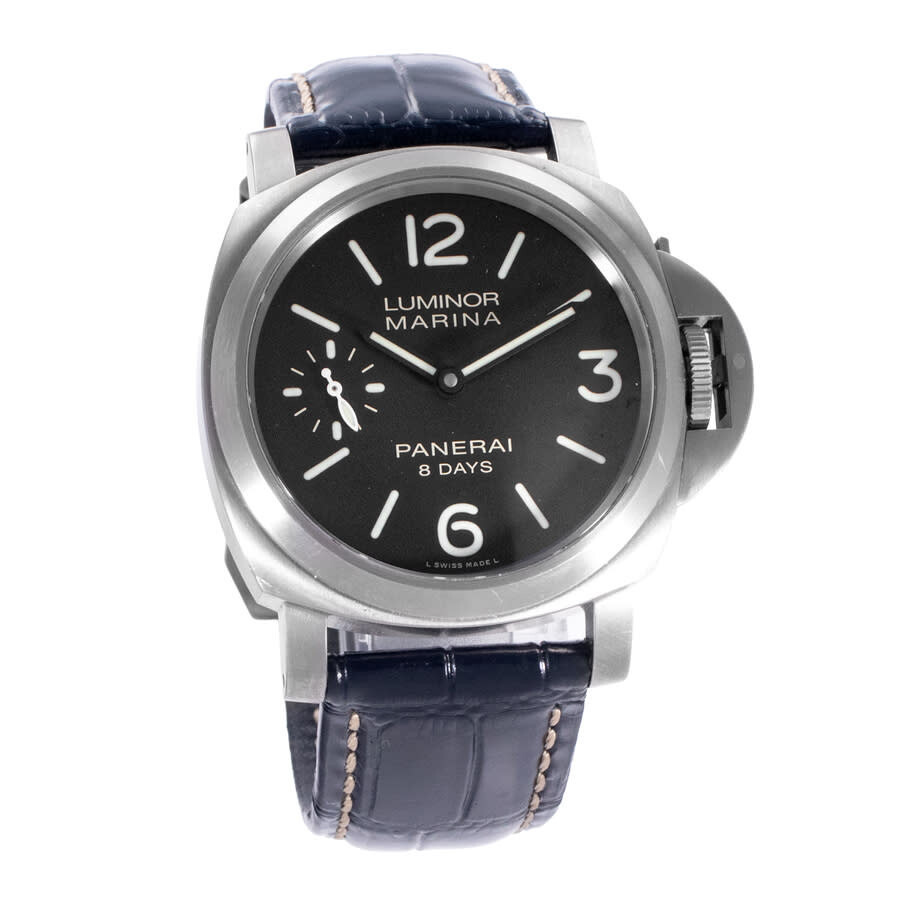 Pre-owned Panerai Luminor Marina 8 Days Hand Wind Black Dial Men's Watch PAM00564 - 7
