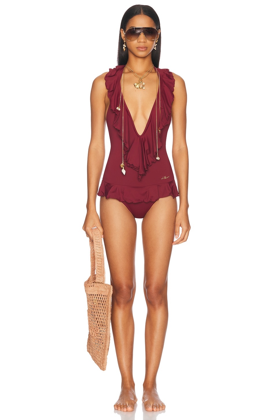 Ruffled One Piece Swimsuit - 5
