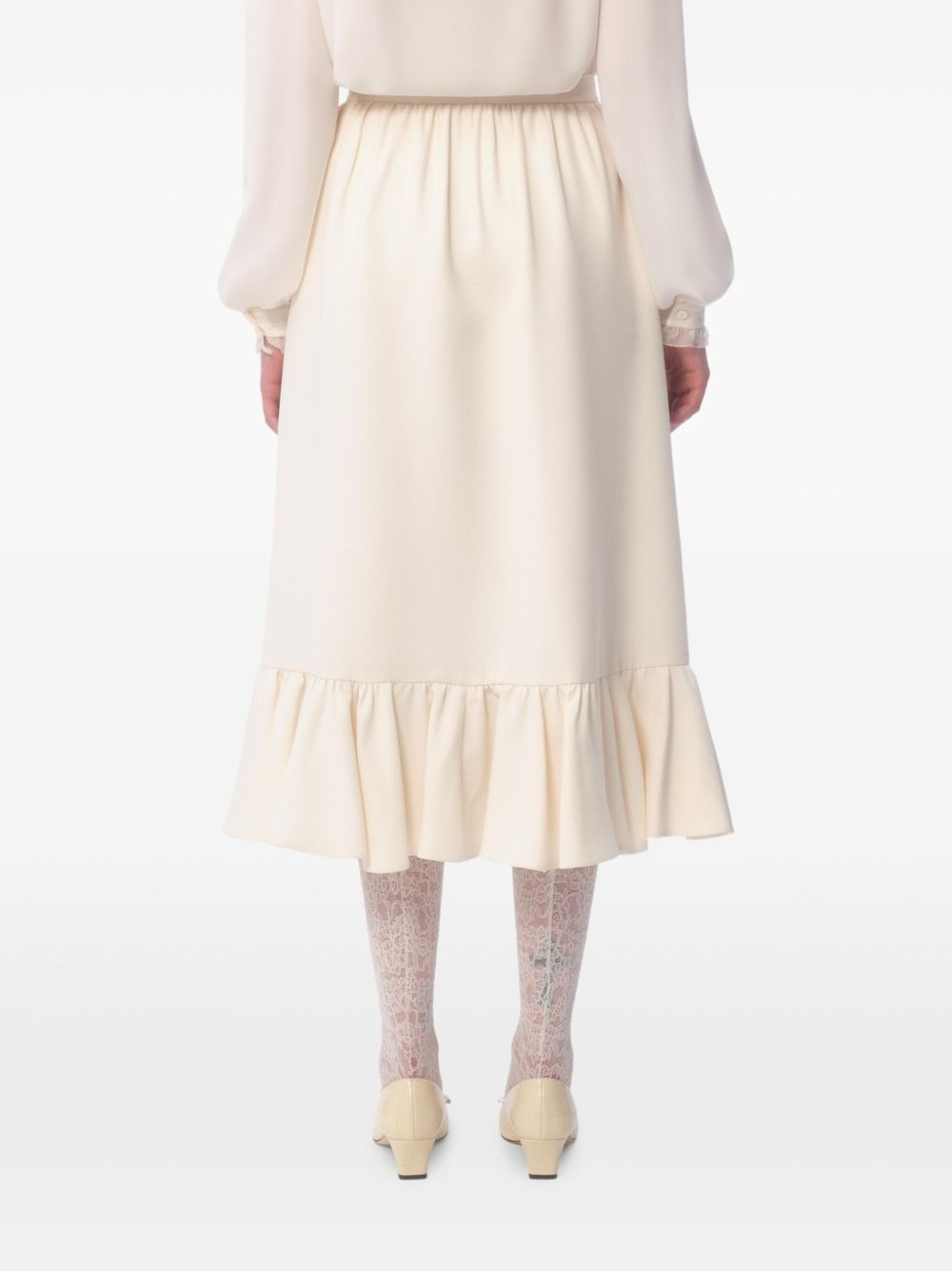 ruffle-hem midi skirt - 4